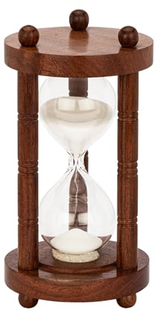 NKlaus 14990 Sablier nautique 15 min 3 colonnes en bois 15,5 x 8,5 cm Décoration maritime