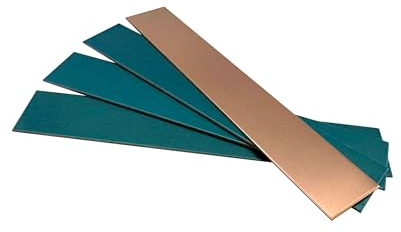 ZDLSDL Hoja de Cobre Puro, 4pcs Tira de Placa de Cobre 1 x 25 x 150 mm, Sin Arañazos, Placa de Metal Brillante para Manualidades, Fabricación de Joyas, Bricolaje, Modelado