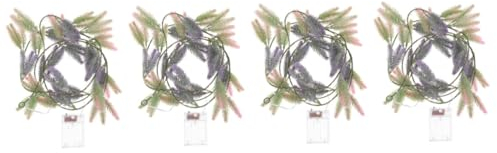 Alipis 4 Stück Schnur Lichterketten zum Valentinstag dekoration schlafzimmer bedroom decor Valentinstag-Dekor dekorative Leuchten für die Inneneinrichtung Pflanzendekor Lavendel Batterie