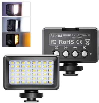 Andoer Wasserdichtes Fülllicht, Unterwasser-LED-Fülllicht LED-Tauchlicht 2700K-9000K Zweifarbige Temperatur, Mini-LED-Videoleuchte Unterwasser 40M Eingebauter Akku für Unterwasserfotografie-Videos