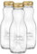 Bormioli Rocco Quattro Stagioni Glass Juice Bottle with Screw Top Lid - 1L - Pack of 3 - Kitchen Glass Storage Container Juice Milk Bottle