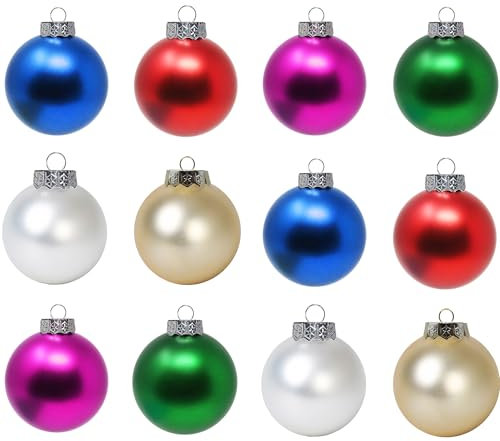 DIY-Weihnachtskugeln-Set für Kinder und Erwachsene – Weihnachtsschmuck für die Feiertage zum Basteln, Malen, Zeichnen, 8 cm, Verschiedene matt, blank, 12er-Set