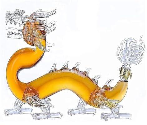 botellas de vidrio, botellas de vino, Decantador con forma de dragón, decantador reutilizable for licor, vino, garrafas, decantación de cristal de 1000ml