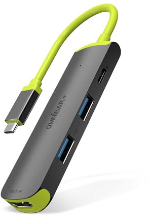 Omibar USB C Hub, 4-in-1 Multiport Adapter mit 4K HDMI, 100W PD Ladeanschlüssen, 2 x 5Gbps USB 3.0 Ports für MacBook Pro, Air, iPad Pro, Chromebook und weitere Typ-C-Geräte