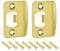 QUARKZMAN 2pcs Placa de Golpe de Puerta, Placa de Cierre de Seguridad con Kit de M4 Tornillos en Forma D de Acero Inoxidable para Refuerzo de Marco de Puerta, 57x45mm, Dorado
