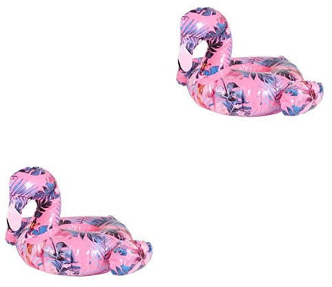 BESTonZON 2 Pièces Porte-bière De Bain Porte-bière à Eau Piscine Gonflable Flotteur De Boisson Flamant Rose Dessous De Verre Colorés Porte-gobelet Gonflable Porte-bière Coloré Réutilisable
