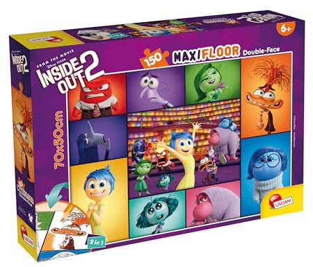 Lisciani - DISNEY INSIDE OUT 2 Puzzle - 150 Piece - for Children Aged 6 and Up - Maxifloor Double-Sided Puzzle - 35x25cm - Back Side to Color - Educational & Fun Game - Gift Idea - 2 in 1