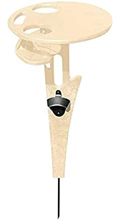 Mesa de vino plegable portátil para pícnic, mesa de cristal de madera para exteriores, para playa o camping, escritorio plegable con abrelatas