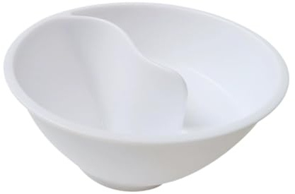 JISADER Divided Cereal Bowl Chips Serving Bowl Separated Snack Bowl Cereal Separator Bowl for Home, white