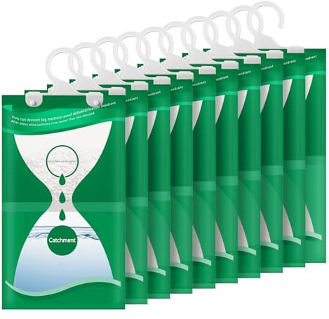 Schrankentfeuchter,10Pack Kleiderschrank Feuchtigkeitsabsorber,Hanging Luftentfeuchter gegen Feuchtigkeit,Anti-Schimmel Desodorierende Trockenmittel-Tasche für Keller,Schlafzimmer,Waschräume