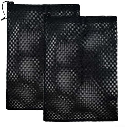 HpLive 2 Stück Pumpen-Barriere Beutel mit Kordelzug, Teichpumpen-Filterbeutel, Wasserpumpen-Schutzhülle für Teiche Aquarien Brunnen, Schwarz(60x60cm)