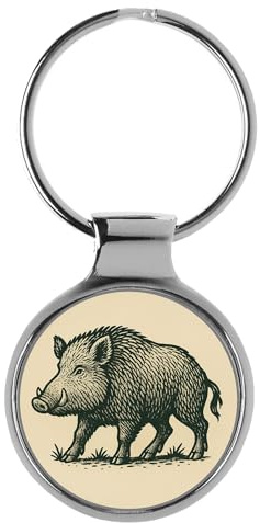 KIESENBERG 3D Schlüsselanhänger Geschenke für Wildschwein Jäger Fan A-2025010