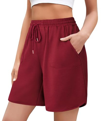Aottori Pantaloncini Sportivi Donna Estivo Cotone Tasche e Coulisse | Pantaloni Corti, Shorts, Calzoncini Casual, Pigiama, per Yoga Corsa Jogging Fitness
