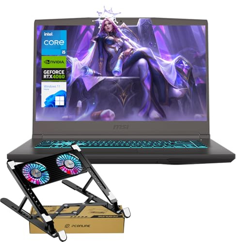 MSI Ultra-Slim Thin 15 VR-Ready Gaming Laptop, 15.6 FHD 144Hz, Intel i5-13420H(Ryzen 7 7435HS), NVIDIA GeForce RTX 4060, 64GB RAM, 1TB SSD, Backlit KB, Wi-Fi 6, Bundle with PCO Notebook Fold Radiator