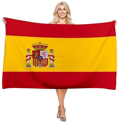 fonefunshop Toalla de playa con bandera nacional de España, de microfibra de secado rápido, absorbente para gimnasio de playa