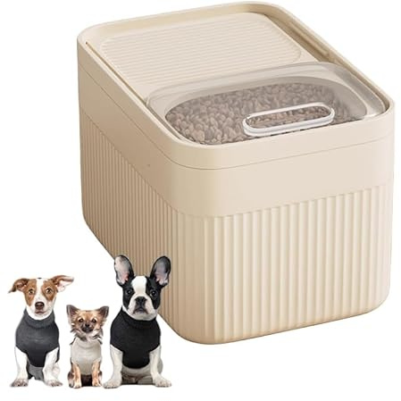 Récipient hermétique pour nourriture pour animaux de compagnie – 5 L/10 L/15 L – Poubelle transparente avec fermeture hermétique – Anti-humidité et blocage des odeurs pour aliments secs pour chiens et