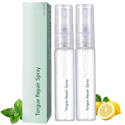 Tongue Repair Spray, Tongue Repair Oral Health Spray, Sprays, die Ihren Atem schnell erfrischen, für weiße Zungen und trockenen Mund, zweimal täglich anwenden (2 pcs)