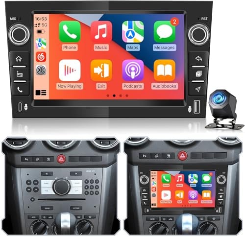 4+128GB Autoradio Android per Opel Corsa Astra Zafira Vivaro, CarPlay Android Auto Wireless, Schermo Touch IPS, GPS WiFi USB Bluetooth, Plug & Play Radio + Telecamera Posteriore