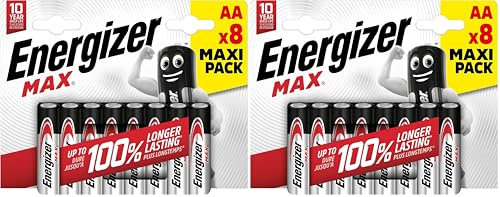ENERGIZER PILAS ALKALINE MAX E301531300, AA / LR6 BP8 BR, Grigio (Confezione da 2)