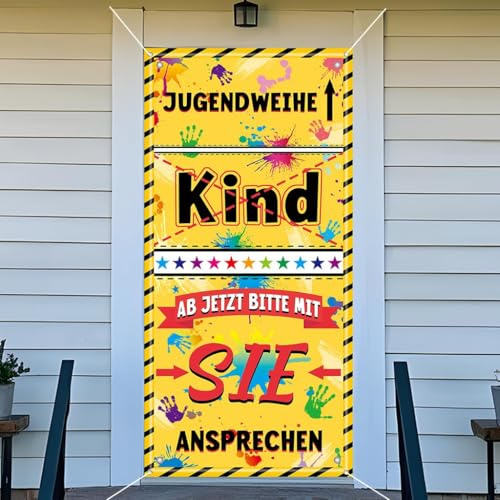 Alles Gute zur Jugendweihe Banner, Stoff Türbanner Jugendweihe, Jugendweihe Deko Banner, Endlich Erwachsen Party Dekoration Hängedeko, für Junge Mädchen Erwachsene Partyfeiern（185x90 cm）