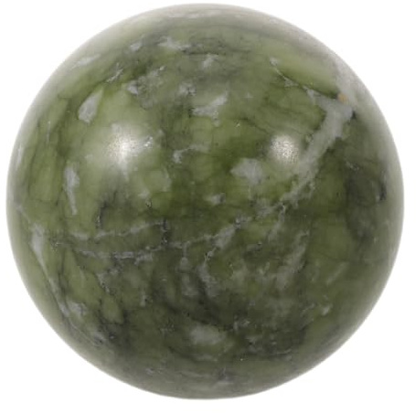 HOMOBABE Esfera de Jade Verde Pulida para Decoración Feng Shui, Bola de Cristal Natural de Hsiuyen Jade, Adorno Chino Suerte Adecuado para Estantes y Divinación