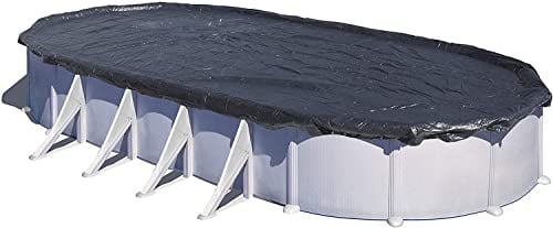 Gre CIPROV611 - Cubierta de Invierno para Piscinas Ovaladas de 610x375 cm, 120 g/m2, Cobertor de Piscina para Proteger el Agua de la Piscina