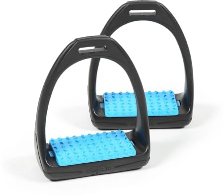 COMPOSITI REFLEX STIRRUPS HORSE EQUESTRIAN RIDING TACK [B.BLUE] [ONE SIZE]