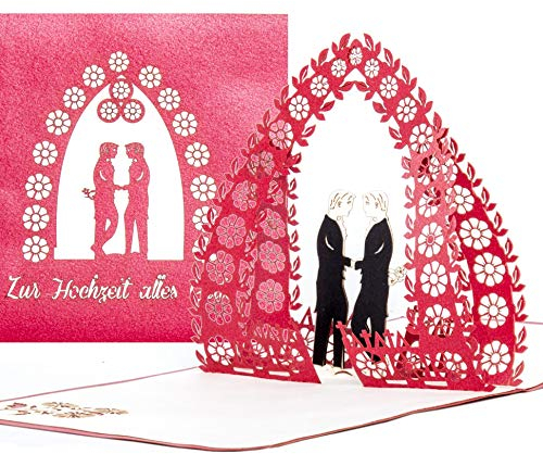 Cologne Cards Hochzeitskarte Gay Wedding - edle 3D Karte Schwule Hochzeit – Glückwunschkarte & kleines Geschenk zur gleichgeschlechtliche schwulen Trauung von Mr. & Mr.