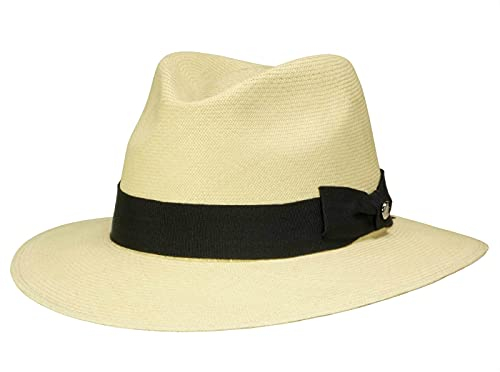 Fashion Montecristi Traveller Panamahut ultrafein - Natur-Schwarz (natur-10) - 58-59 cm (L)