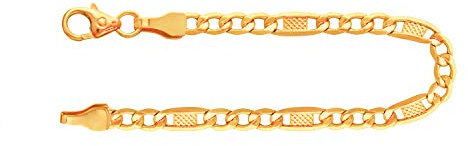 EDELIND Herren Armband 585 Gelbgold Bracelet Fantasiekette 3.5 mm 14K Echtgold Armkette Länge 20 cm Armband mit Schmuck Geschenk Box Made in Germany