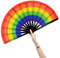 Amajiji große Ventilatoren foldin gfan, Stoff Bambus Nylon, Regenbogenfarben