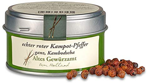 Altes Gewürzamt Kampot Pfeffer rot Kambodscha 40 g Gold Edition - Ingo Holland