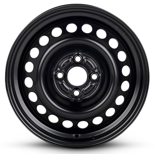 Rueda de coche Road Ready para Honda Fit 2015 – 2018 15 pulgadas 4 llantas de acero negro para llanta R15 – Repuesto exacto OEM – Tamaño completo de repuesto