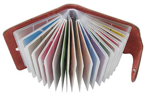 GERIINEER Porte Cartes de Crédit Femmes Homme Cuir - 20 Fentes (Marron foncé)