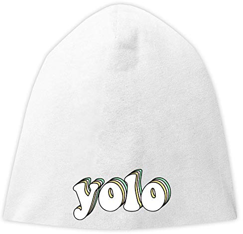 Yolo Rainbow Styled You Only Live Once Jersey Beanie Hut Dünne Slouch Cap Unisex One Size