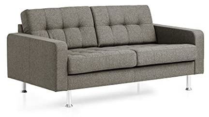 Traumnacht Sofa Laval, 2-Sitzer Couch mit Stoffbezug und Metallfüßen, produziert nach deutschem Qualitätsstandard, hellbraun, 166 x 92 x 65 cm