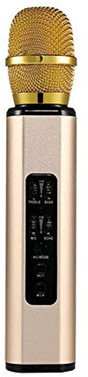 Sytaun Microfono Per Karaoke, Altoparlante Per Karaoke, Microfono Senza Fili Bluetooth, Microfono A Condensatore Portatile K6 Altoparlante Per Microfono Vocale Per Karaoke d'oro