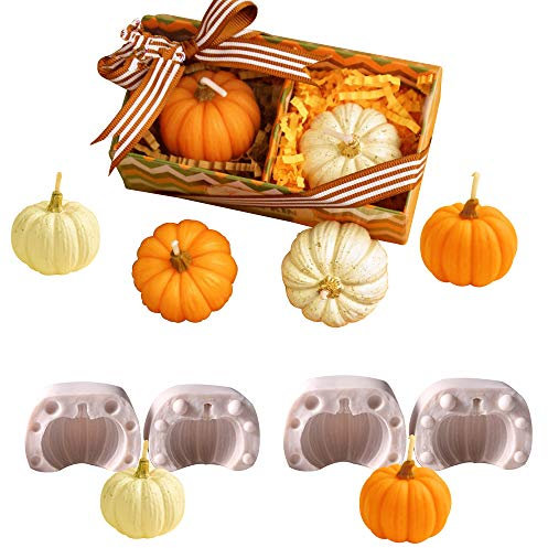 Lot de 2 moules en silicone 3D en forme de citrouille pour décoration d'Halloween