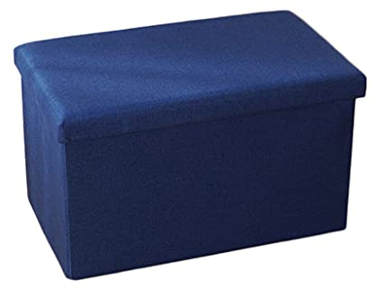Schreibtisch Hocker Aufbewahrung Ottoman Cube Leinen Kleiner Couchtisch Fußstütze Hocker Sitz, Klappspielzeug Brust zusammenklappbar für Kinder Gepolsterter Sitz Aufbewahrung Ottoman Aufbewahrung Otto