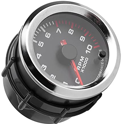 Akozon Auto Drehzahlmesser, 52mm/2in 0-10000RPM Zeigerdrehzahlmesser Universeller 7-Farben-LCD-Tachomesser mit Messbereich 12V