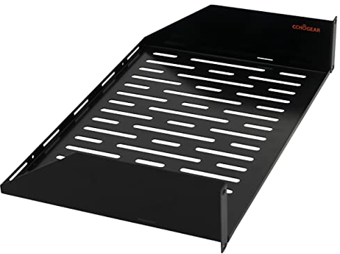 ECHOGEAR 2U Rack Regal – Universelles Design funktioniert mit jedem Rack – für 50 B Server, Netzwerkausrüstung oder AV-Geräte – 30,5 cm tiefes Stahlregal mit belüftetem Design – Montagezubehör im