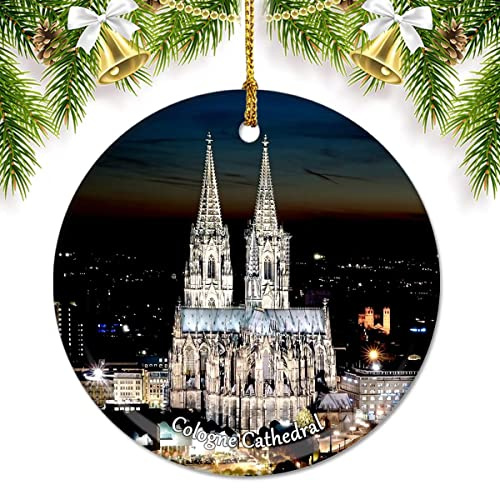 Deutschland Kölner Dom Weihnachtsschmuck für Baum, Keramik-Anhänger, doppelseitig, Ornament, Dekoration, Weihnachtsgeschenke, Porzellan, Reise-Souvenirs