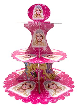 Cardboard Cupcake Stand – 3 Tier Dessert Display for Muffins, Pastries, and Treats – Lightweight & Reusable, Disney Princess 4