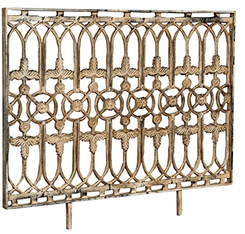 Biscottini Outdoor and Indoor Railing 123 x 4 x 100 cm | Antique Cast Iron Balcony Railing