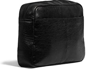 muud Sandnes handgefertigte Ledertasche/Kleine Projekttasche für Häkelzubehör Black