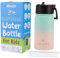 SOLARA Metal Water Bottle for Kids, 14oz Double Wall Vacuum Insulated Stainless Steel Kids Water Bottles with Straw, Sipper Bottle for Kids, Keeps Cool for 24hrs and Warm for 12hrs -Pink Teal