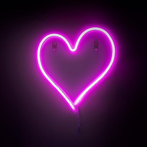 MiniSun | Pink Heart Neon LED Light Sign | Light Signs, Home Décor & Improvement Essential