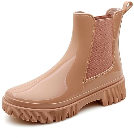 Jesindr Stivali Pioggia Donna, Antiscivolo Da Pioggia Leggere Comode Shorty Boots, Rosa, 37 EU