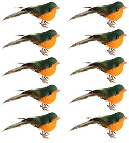 harayaa Christmas Cardinal Clip on Tree Ornaments Bird Decorations Bundle Cardinal with Artificial Feathers for Wreaths, Green Robin