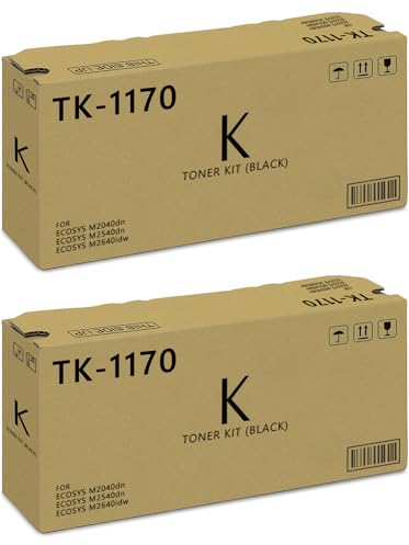 TK1170 Kompatibel für Kyocera TK1170 TK-1170 für Kyocera Ecosys M2540dn M2040dn M2640idw Drucker (2er-schwarz)